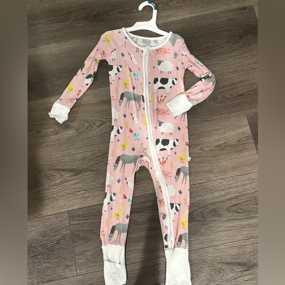 Little Sleepies Pink Farm Animals Zippy